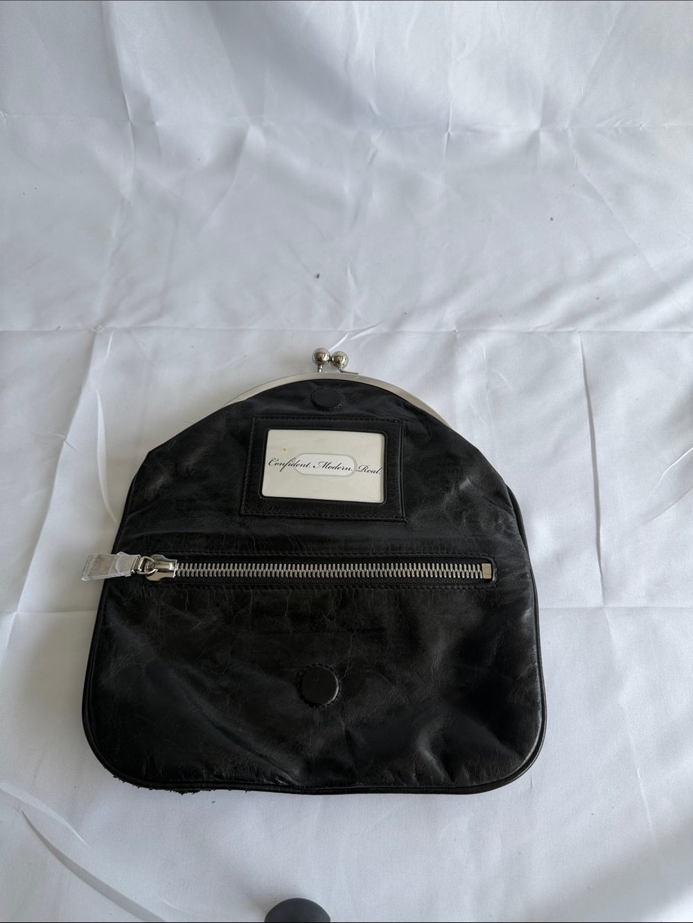 HOBO Black Leather Zip Wristlet Pouch - Picture 2 of 3